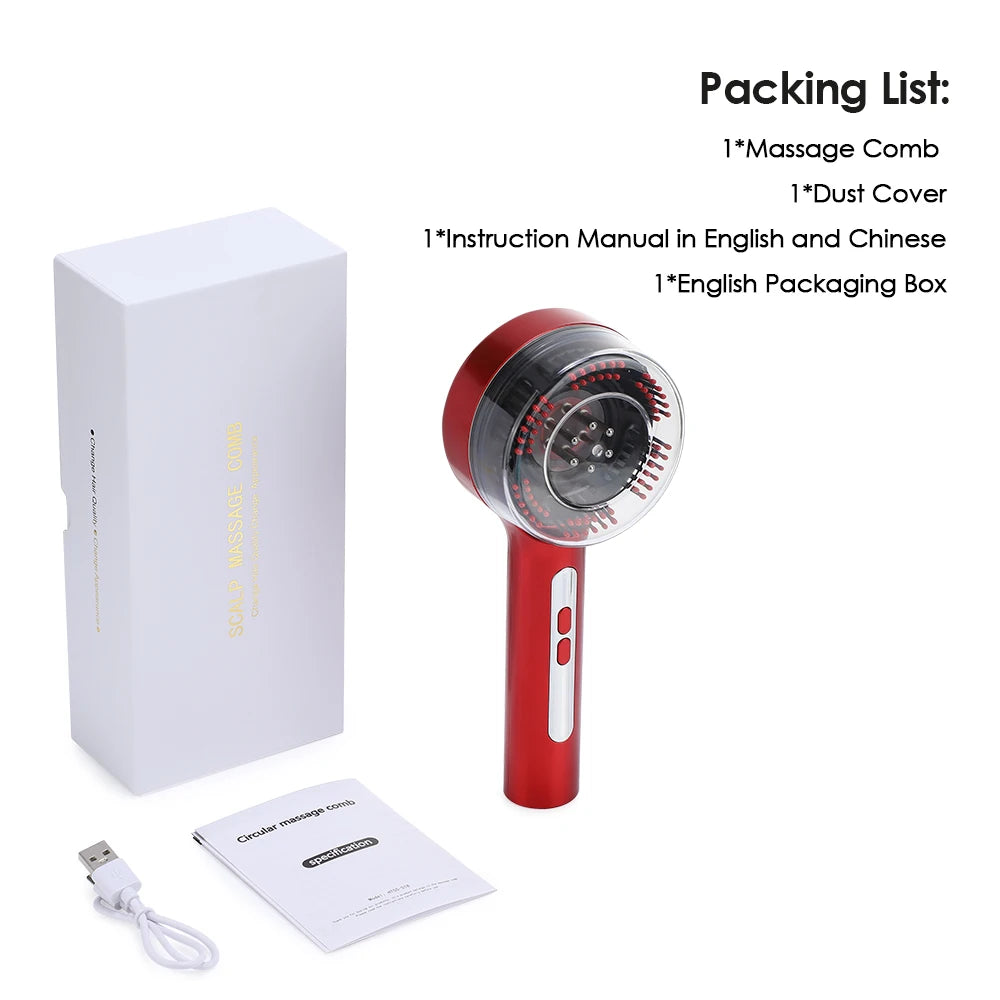 Electric Scalp Massage Comb Infrared Light Head Massager for Hair Growth Medicine Scalp Oil Applicator Anti-Hair Loss Hair Care