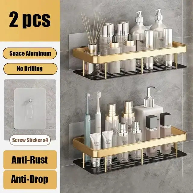 No-Drill Bathroom Corner Shelf