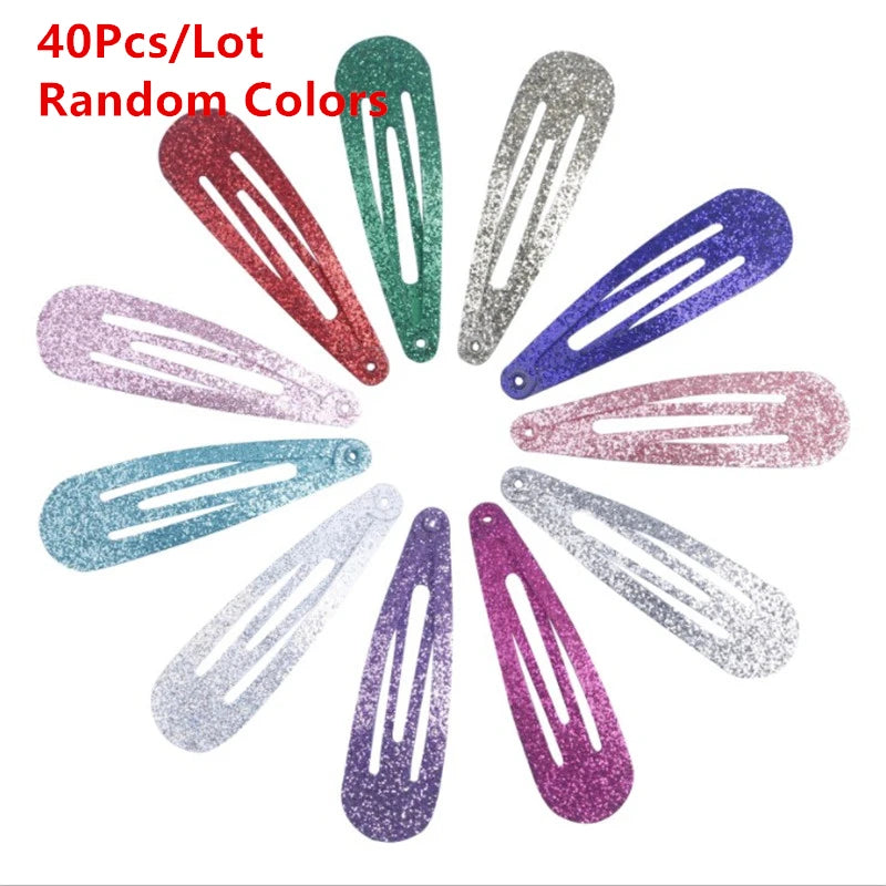 40Pcs/Lot Hair Accessories Girls Hairpin Print Cartoon Fruit Animal Flower Hair Clip Cute Powder Hairgrip New Children Headdress